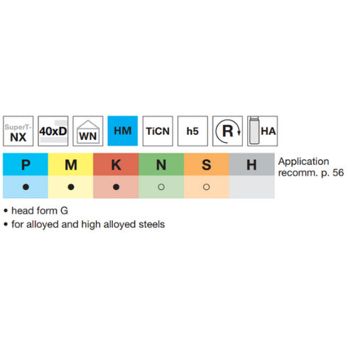 Τρυπάνι βαθιάς κοπής 40xD καρβιδίου στην άκρη